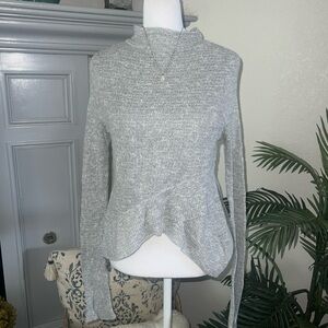 Free People Light Gray Cowl Neck Sweater